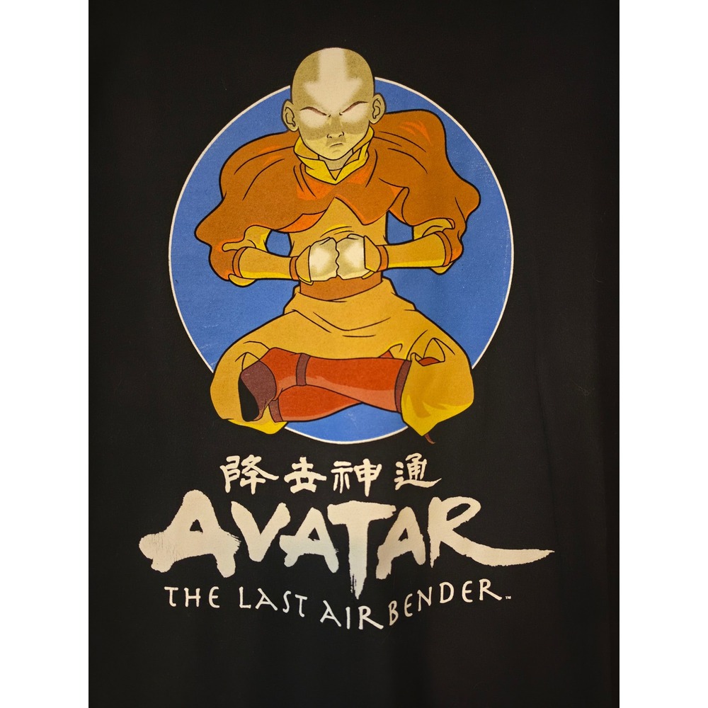 Nickelodeon Avatar The Last Airbender Aang Graphic T-Shirt Mens XXL Black Cotton
